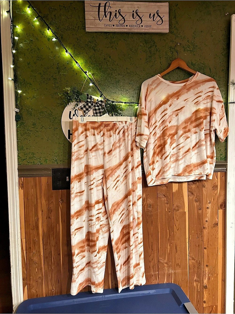 Studio 1886 Abstract Wide Leg Lounge Set tie-dye Large